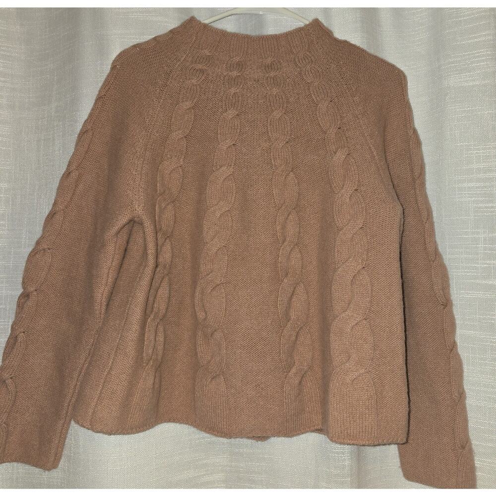 Margaret O'Leary Alpaca Cashmere Cable Knit Sweater Size Medium quiet luxury XS